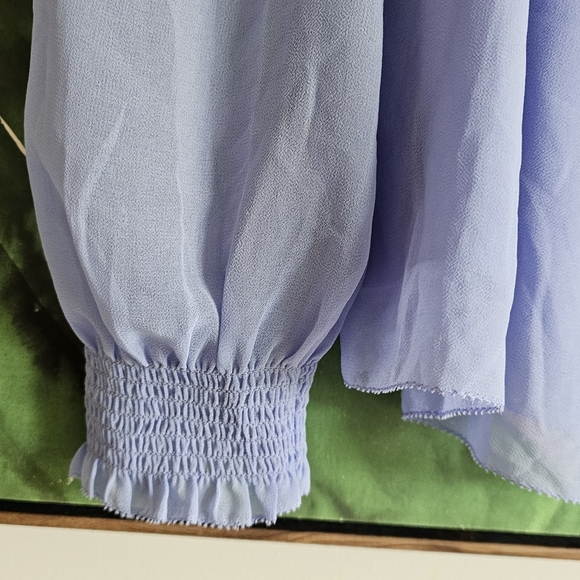 Aritzia Wilfred ALANA BLOUSE Chiffon Smocked Square Neckline Size S - Picture 11 of 11